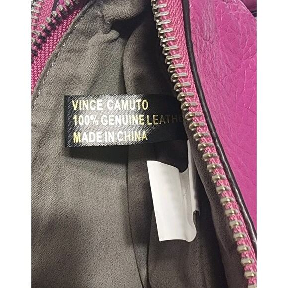 Vince Camuto Soft Pebbled Leather Crossbody Purse Barbie Pink Adjustable Strap - Picture 8 of 9